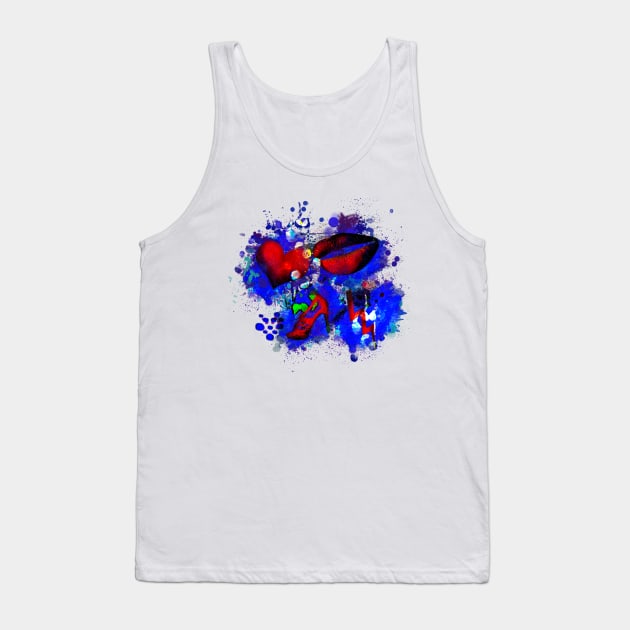 Lips, Heart and High Heels Tank Top by stefy